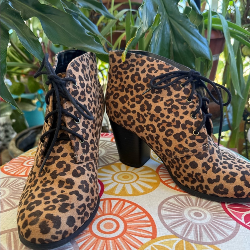 Leopard Print Ankle Boots